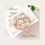【現品】おめかしで上品♡華やか♡クリアホワイト♡パール♡フラワー♡ポニーフック