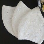 🈹3種類セット白コットンレース刺繍マスク