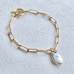 drop 淡水パール チェーンマンテルブレスレット
