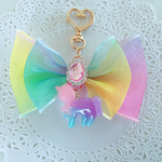 ゆめかわ♡ユニコーン🦄グラデーション⭐️リボンキーホルダー　