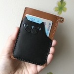 本革　レザー　猫　ねこ　定期入れ　パスケース　黒猫　かわいい