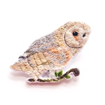 メンフクロウの刺繍ブローチ(B)