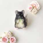 chupi様オーダー品🍀チンチラ ブローチ 羊毛フェルト
