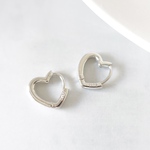 ピアス　ハート　フープピアス　シルバー　シルバー925 silver925　定番　シンプル　ワンタッチ　ピアス