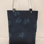 青もみじ柄絽の着物リメイクトートバッグ