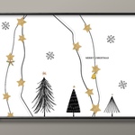 1-9197■A3アートポスター『メリークリスマス』絵画/イラスト/マット/北欧
