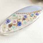 送料無料【レジン❤︎ヘアクリップ】 ＊ clear blue  flower＊