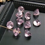 4個・10×7.5ｍｍ・ピンク・ダイヤモンドカット・ガラスビーズ・22042603