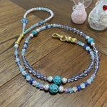 ブルーの小さなお花とバラのビーズリード