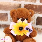 ひまわり🌻×ストライプビッグリボンシュシュ💖サングラス付き❣️パープル
