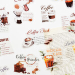 英字イラスト　フレークシール　40枚　cafe story　[AX791]