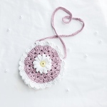 おはなのかぎ編みポシェット