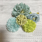 造花 ハンドメイド 材料 素材　花材　まんまるダリアとマムのセット　グリーン　緑　みどり