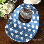 再販2. デニム風 うさぎのガーゼスタイ 丸型
