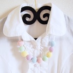 まんまるネックレス編みました【パステルカラー再販】
