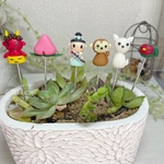 ハンドメイド　ガーデンピック　桃太郎ピック　多肉植物