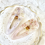 お花舞い散る♡ヘアクリップ　　ピンクベージュ