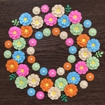ペーパーフラワー＊ガーベラ5color✿リーフ付き70枚＊クラフトパンチ