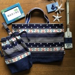 レッスンバッグ&上履き入れ☆マリン〜イカリ