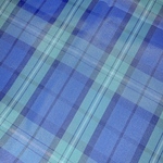 撥水ナイロン生地　タータンチェック　青系×緑系