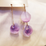 ✿花びらピアス❀ピンク・ラベンダー