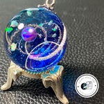 大玉　宇宙玉レジン惑星　レジンネックレス