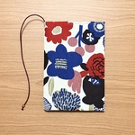 《 四六判》ブックカバー  ハンドメイド  フラワー ネイビーレッド