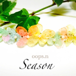 season4 虹色パステル紫陽花とレースのバレッタ 春爛漫