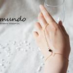 【再販】１粒オニキス◆フィンガーリングブレスレット◆天然石