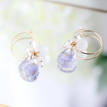 flower puddle Delphinium 〈mysterious purple〉フープピアス