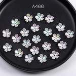 A466  90個  アクリルパーツ フラワー 桜 穴あり 14mm ホワイト オーロラカラー   3X(30ヶ)