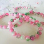 💗kameyokamesanyoさま♪ご予約お取り置き🌸かわいい桃みたいな🌸キャンディジェイド🌸花ひすい☆パステルマーブルカラー☆ピンク＆グリーン☆👧４人姉妹💕　☆１０ｍｍ☆　☆１８ｃｍ☆