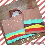 ハンバーガー　レッスンバッグ&シューズバッグセット