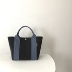 帆布トートバッグ　Ｓ　チャコール×アッシュグレー　倉敷帆布　バイオウォッシュ加工　