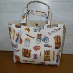 フランス生地　バゲットフランセーズ柄のトートバッグ