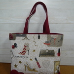 フランス製ジャカード生地　「STYLE」柄トートバッグ