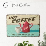 アンティーク ブリキ看板 壁掛け ヴィンテージ 30x20cm G. Hot Coffee ジュビリー jubileetin-3020-G