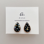 pierce・earring  ビーズ刺繍 black