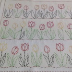 近日出品  刺し子ふきんチューリップ🌷
