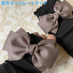 リボンアームカバー アームカバー 日焼け対策 選べるリボンカラー  長さ約60cm