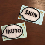 【6文字以上】名札♡フェルトで作ったビーズネームバッチ♡