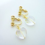 水晶(浄化）ハートのイヤリング&ピアス