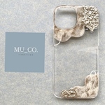 【 torori 】ハーフペイント（gray × silver）MU_CO. original nuance iPhone case  ニュアンスケース