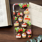 Strawberry Cakes clear case｜いちごスイーツのクリアスマホケース