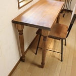 ろくろ足　w900ヒノキテーブル　カウンターテーブル    カフェ　cafe  ダイニングテーブル