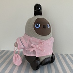 ラボット用　甚平　ミニうさぴょん柄　ピンク✕白