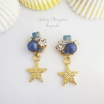 ギャラクシー＊輝く夜空＊ネイビー＊ビジューピアス