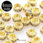 平ロンデル 約4mm/30個/ゴールド★スペーサー パーツ