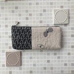 choucho & lintu & tambourine ポーチ　18  ミナペルホネン の刺繍生地  
