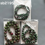 ルビーインゾイサイト 染め 6ミリ 8ミリ10ミリビーズ 連セット  sb2195